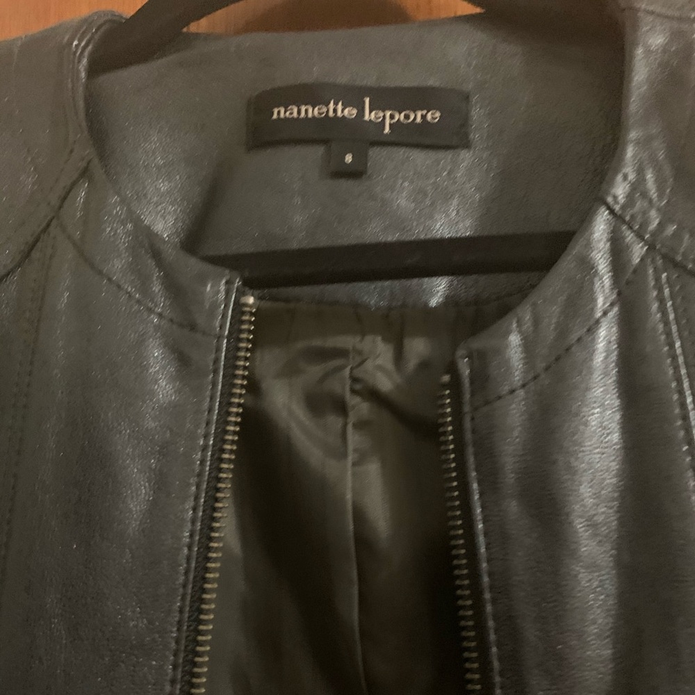 Nanette Lepore metallic leather jacket - Picture 3 of 3